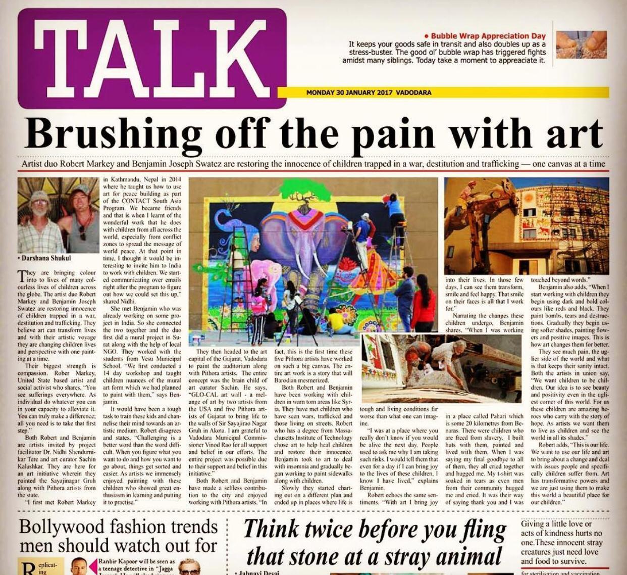 Brushing Off the Pain with Art, The Times of India · Vadodara